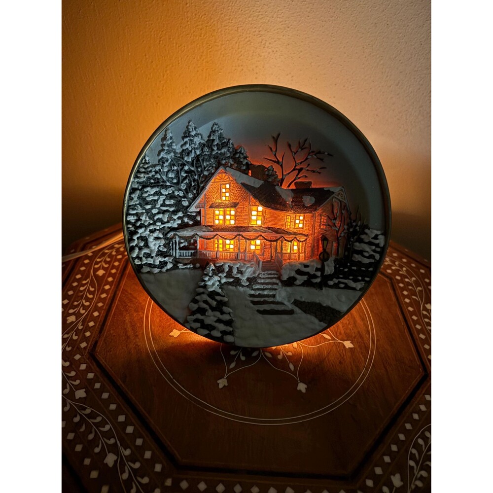 Vintage 3D Nightlight Winter Scene